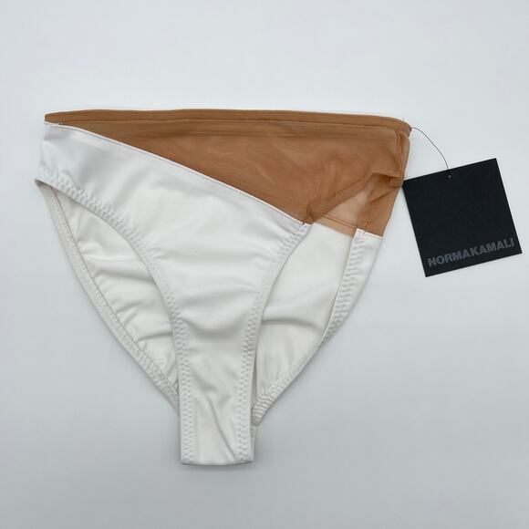 Norma Kamali | NWT Snake Mesh Bottom Swimsuit in White & Nude Mesh XS - Picture 3 of 12